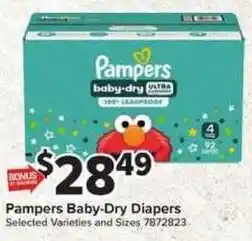 Giant Food Pampers Baby-Dry Diapers offer