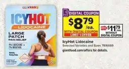 Giant Food IcyHot Lidocaine offer