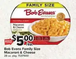 Giant Food Bob Evans Family Size Macaroni & Cheese offer