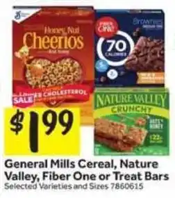 General Mills Cereal, Nature Valley, Fiber One or Treat Bars