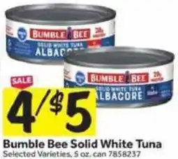 Stop&Shop Bumble Bee Solid White Tuna offer