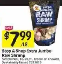 Stop&Shop Stop & Shop Extra Jumbo Raw Shrimp offer