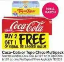 Stop&Shop Coca-Cola or Topo Chico Multipack offer