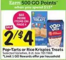 Stop&Shop Pop-Tarts or Rice Krispies Treats offer