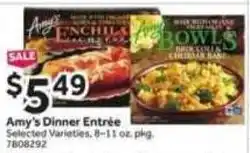 Stop&Shop Amy's Dinner Entrée offer