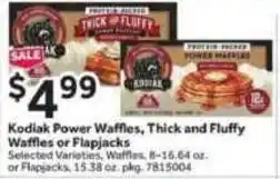 Stop&Shop Kodiak Power Waffles, Thick and Fluffy Waffles or Flapjacks offer
