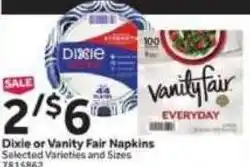 Stop&Shop Dixie or Vanity Fair Napkins offer