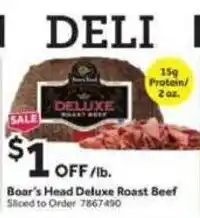 Stop&Shop Boar's Head Deluxe Roast Beef offer