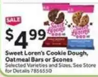 Stop&Shop Sweet Loren's Cookie Dough, Oatmeal Bars or Scones offer