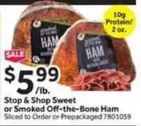 Stop&Shop Stop & Shop Sweet or Smoked Off-the-Bone Ham offer
