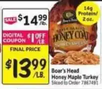 Stop&Shop Boar's Head Honey Maple Turkey offer