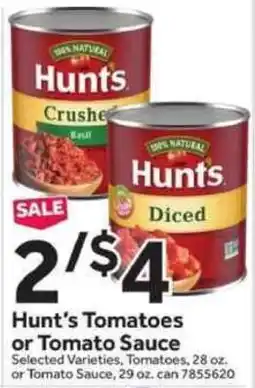 Stop&Shop Hunt's Tomatoes or Tomato Sauce offer
