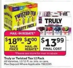 Stop&Shop Truly or Twisted Tea 12 Pack offer