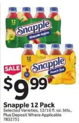 Stop&Shop Snapple 12 Pack offer