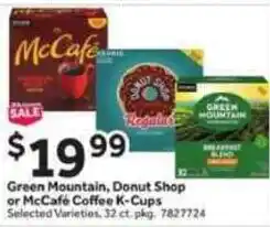 Stop&Shop Green Mountain, Donut Shop or McCafe Coffee K-Cups offer