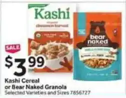 Stop&Shop Kashi Cereal or Bear Naked Granola offer