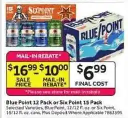 Stop&Shop Blue Point 12 Pack or Six Point 15 Pack offer
