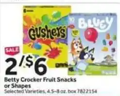 Stop&Shop Betty Crocker fruit snacks or shapes offer