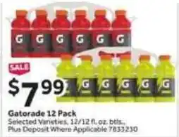 Stop&Shop Gatorade 12 Pack offer