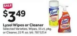 Stop&Shop Lysol Wipes or Cleaner offer