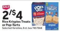 Stop&Shop Rice Krispies Treats or Pop-Tarts offer