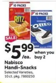 Stop&Shop Nabisco Handi-Snacks offer
