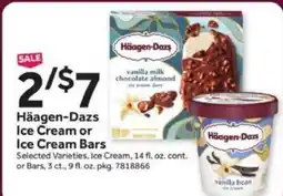 Stop&Shop Häagen-Dazs ice cream or ice cream bars offer