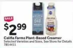 Stop&Shop Califia Farms Plant-Based Creamer offer