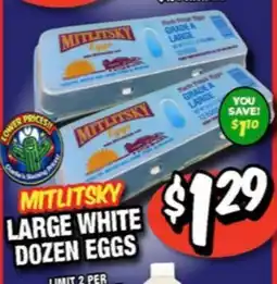 Western Beef MITLITSKY LARGE WHITE DOZEN EGGS offer