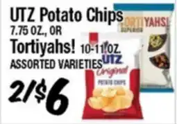 Western Beef UTZ Potato Chips 7.75 OZ., OR Tortiyahs! 10-11 OZ offer