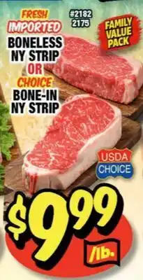 Western Beef BONELESS NY STRIP OR CHOICE BONE-IN NY STRIP offer