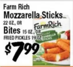 Western Beef Farm Rich Mozzarella Sticks 22 OZ., OR Bites 15 OZ., OR FRIED PICKLES 19 OZ offer