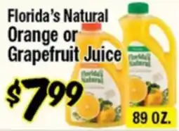 Western Beef Florida's Natural Orange or Grapefruit Juice offer