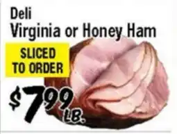 Western Beef Deli Virginia or Honey Ham offer