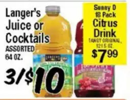 Western Beef Langer's Juice or Cocktails offer
