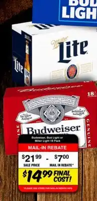 Western Beef Budweiser, Bud Light or Miller Lite offer