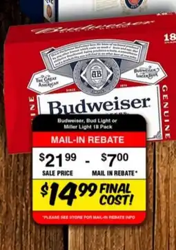 Western Beef Budweiser, Bud Light or Miller Light offer