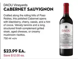 Bristol Farms DAOU Vineyards CABERNET SAUVIGNON offer