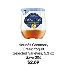 Bristol Farms Nounós Creamery Greek Yogurt offer