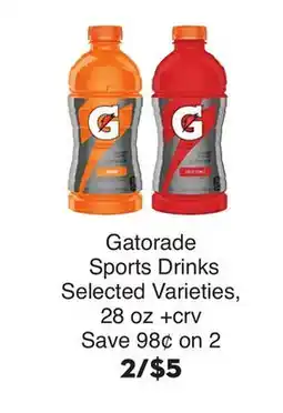 Bristol Farms Gatorade Sports Drinks offer