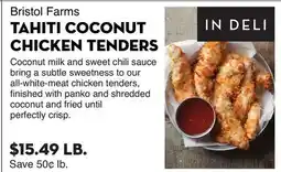 Bristol Farms TAHITI COCONUT CHICKEN TENDERS offer