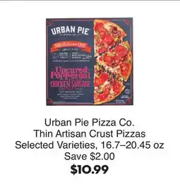 Bristol Farms Urban Pie Pizza Co. Thin Artisan Crust Pizzas offer