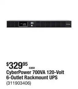 The Home Depot CyberPower 700VA 120-Volt 6-Outlet Rackmount UPS offer