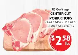 La Chiquita Food Market US Gov't Insp. CENTER CUT PORK CHOPS offer