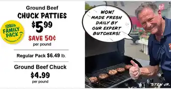 Stew's Family Pack Ground Beef Chuck Patties