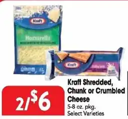 Great Valu Markets Kraft shredded, chunk or crumbled cheese offer
