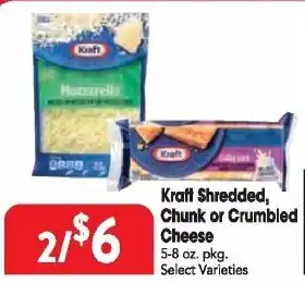 Kraft shredded, chunk or crumbled cheese