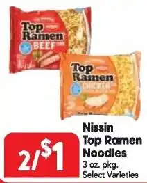 Great Valu Markets Nissin Top Ramen Noodles offer