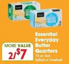 Great Valu Markets Essential Everyday Butter Quarters offer