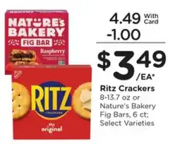 JayC Ritz Crackers or Nature's Bakery Fig Bars offer